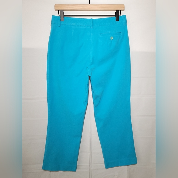 Lilly Pulitzer blue cotton spandex cropped pants, size 6 - Picture 2 of 7